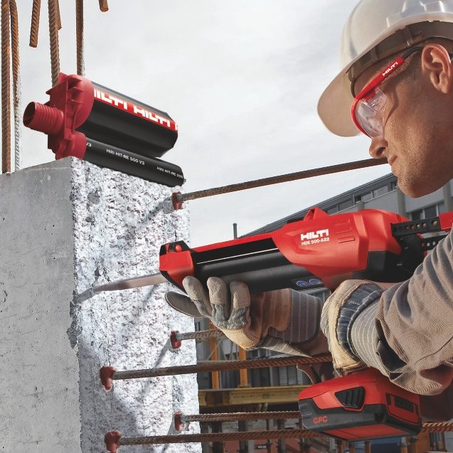 Rebar application with HIT-RE 500 V3