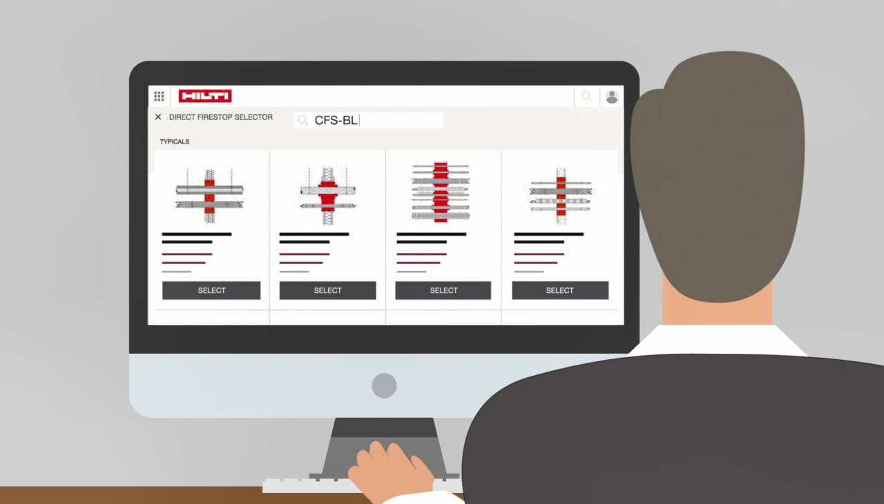 Person som konstruerar med brandskyddsprogram