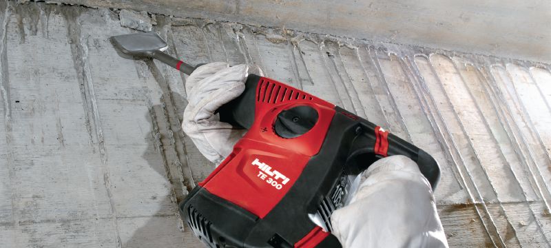 TE 300-AVR SDS-Plus mejslehammer Meget let SDS Plus (TE-C) mejselhammer til overfladekorrektioner i beton og murværk Arbejdsopgaver 1