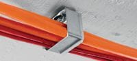 X-ECH-FE MX Metalkabelholder Metalkabelholder til sammensatte kabler til brug sammen med båndede søm eller ankre på lofter eller vægge Arbejdsopgaver 5