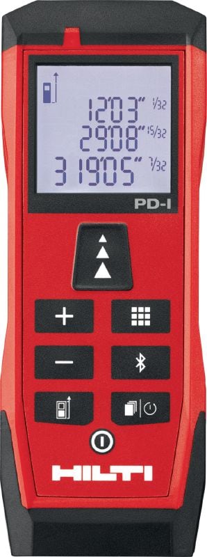 PD-I lasermåler Robust lasermåler med intelligente målefunktioner og Bluetooth®-konnektivitet til indendørs opgaver op til 100 m