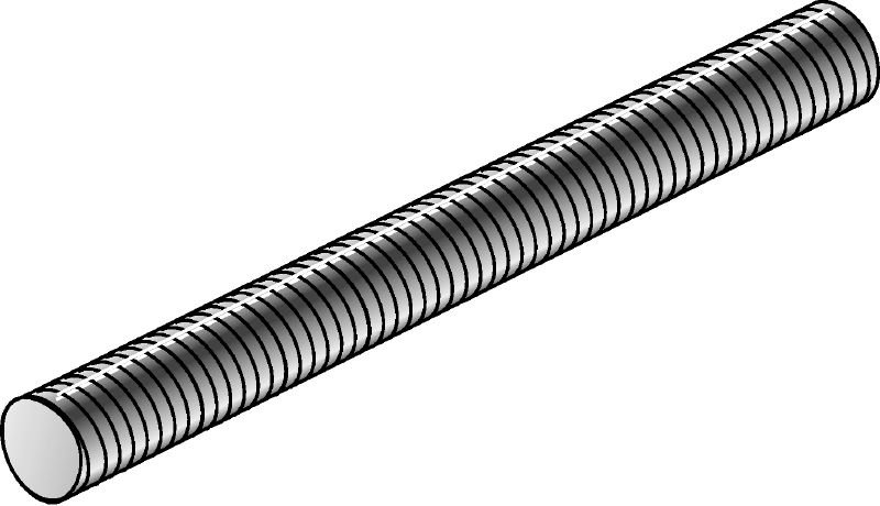 AM gevindstang - stål, styrke 4.8 (HDG) Varmgalvaniseret (HDG) gevindstang i stål, styrke 4.8