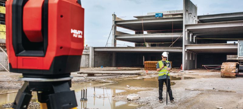 PLT 300 værktøj til digitalt layout Automatiseret værktøj til bygningslayout til at øge afmærkningen af byggepladsen vha. digitale metoder og BIM Arbejdsopgaver 1