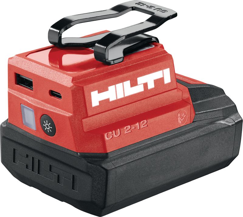CU 2-12 USB opladningsadapter CU 2-12 USB-opladningsadapter til Hilti 12 V-batterier til opladning af tablets, smartphones og andre enheder med USB-C eller USB-A-porte
