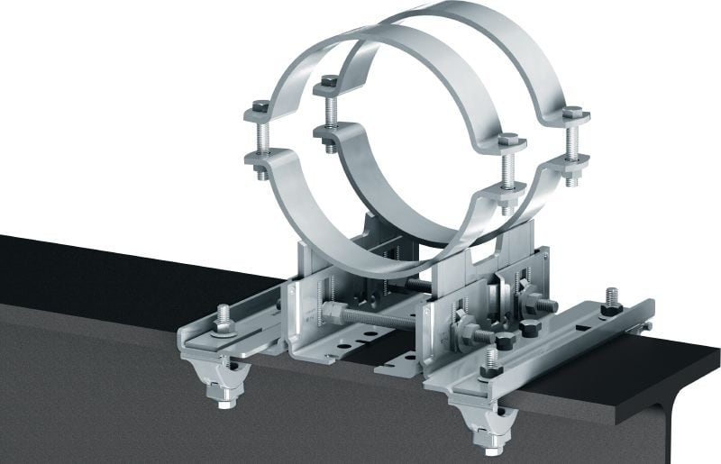 MP-PS Forbinder til bjælkefikspunkt Bjælkeforbindelser til fastgørelse af MP-PS-rørsko på stålbjælker