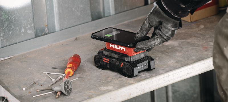 CU 4-22 USB opladningsadapter USB opladningsadapter til Nuron-batterier, med wireless opladning, USB-C PD og USB-A-porte til opladning af bærbare computere, tablets og andre enheder Arbejdsopgaver 1