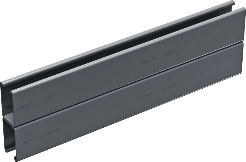 MT-60D OC C-kanalsprofil Mellemtung dobbelt C-montageskinneprofil til brug med MT-FL/MT-TL-komponenter i udendørs miljøer