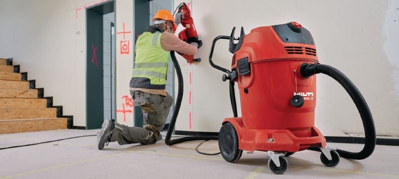 VC 60M-X Støvsuger i M-klassen Meget kraftig støvudtrækker til tilslutning til el-værktøj og rengøring på byggepladsen (våd og tør), 60 l tank Arbejdsopgaver 1