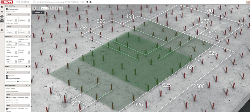 PROFIS Engineering Suite-software til strukturdesign Cloud-baseret teknisk PROFIS-software til design af beton-til-stål- og beton-til-beton-forbindelser iht. en lang række kodekser og godkendelser Arbejdsopgaver 1