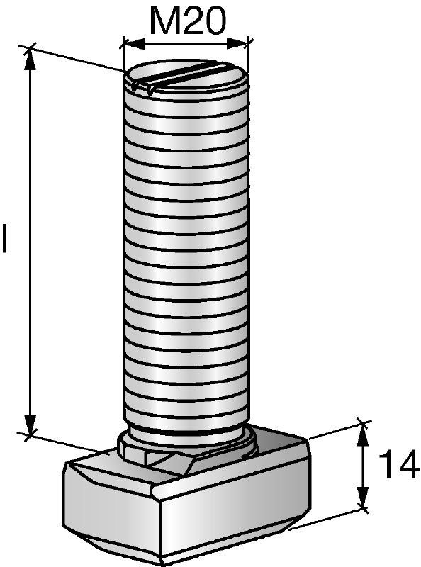 HBC-C-N T-bolt med fortanding 