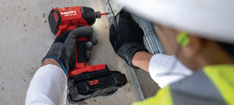 SID 6-22 Batteridrevet slagskruemaskine Batteridrevet slagskruetrækker med kulfri motor, høj hastighed og præcis håndtering, så du kan spare tid på dine fastgørelser (Nuron-batteriplatformen) Arbejdsopgaver 1