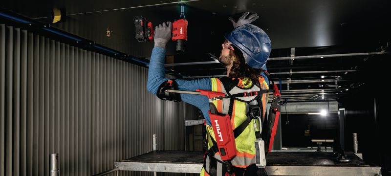 EXO-S SKULDER-EXOSKELET Bærbart exoskelet, som mindsker træthed i skuldrene og nakken ved arbejde over skulderniveau. Til bicepsomkreds op til 40 cm (16) Arbejdsopgaver 1