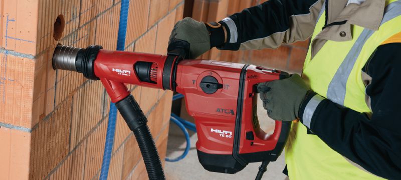 TE 60-ATC-AVR borehammer Alsidig og effektfuld SDS Max (TE-Y) borehammer til betonboring og mejsling med AVR (aktiv vibrationsreduktion) og ATC (aktiv momentstyring) Arbejdsopgaver 1