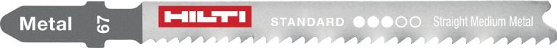 Stiksavsklinger til metal Stiksavsklinger til skæring af metalplade og profiler med en tykkelse på 2,5 – 6 mm (1/8 – 1/4)