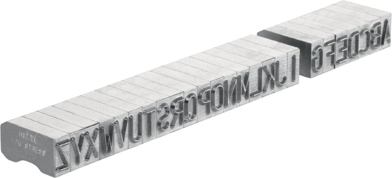 X-MC LS 8/10 Stempler til mærkning af stål Brede bogstav- og taltegn med afrundet spids til stempling af identifikationsmærker på metal