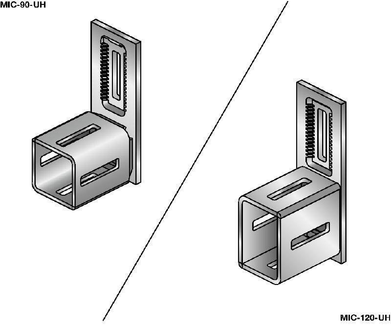 MIC-UH Forbinder Varmgalvaniseret (HDG) standardforbinder til forbindelse af MI-bjælker