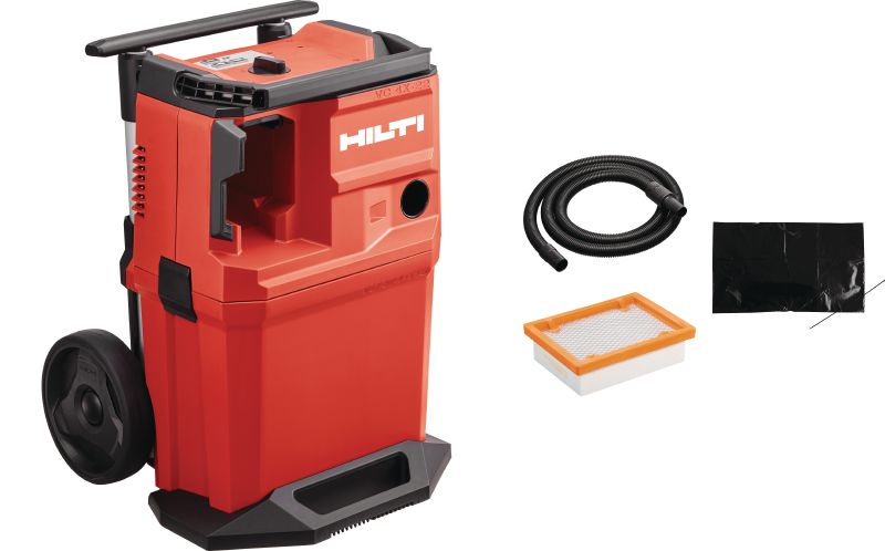 VC 4HX-22 T15 Batteridrevet støvsuger i H-klassen Effektfuld batteridrevet støvsuger med stor beholder til tilslutning med el-værktøj og rengøring på arbejdsstedet (våd og tør), 15 liter tank (Nuron-batteri)