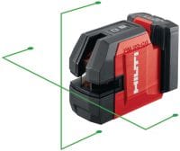 PM 20-CG 12 V lodret og krydslinjelaser Kombilaser med grøn stråle med 2 linjer og 5 punkter til VVS, nivellering, tilpasning og opmåling (12 V batteriplatform)