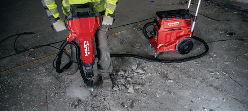 TE 3000-AVR Robust elektrisk mejselhammer Ekstremt kraftfuld mejselhammer til krævende betonnedbrydning, asfaltskæring, jordarbejde og montering af jordspyd Arbejdsopgaver 1