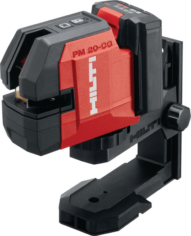 PM 20-CG 12 V lodret og krydslinjelaser Kombilaser med grøn stråle med 2 linjer og 4 punkter til VVS, nivellering, tilpasning og kvadrering (12 V batteriplatform)