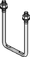 MIA-BO Varmgalvaniseret (HDG) U-bolt til fastgørelse af rør på MI-bjælker