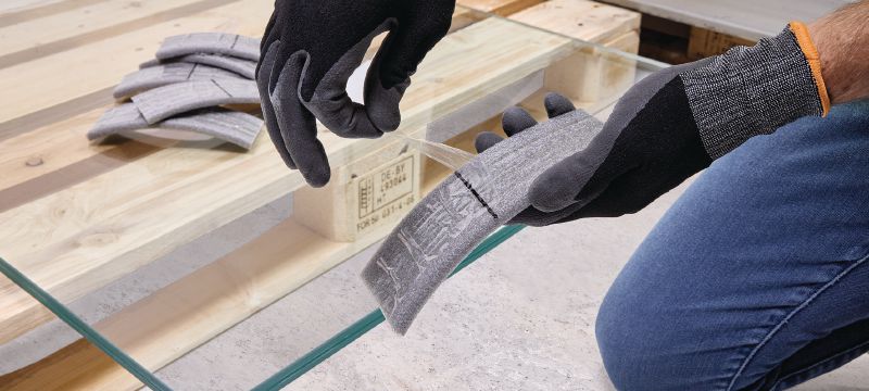 HIT-Glas Placeringstilbehør Skumpositioneringstilbehør til centrering og justering af glaspartier i metalprofil ved brug sammen med HIT-HY 270-klæbemørtel Arbejdsopgaver 1