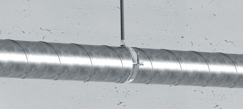MV-P ventilationsrørbøjle Rørbøjle til ventilationsrør uden lydisoleringselement og M8/M10-forbindelseshoved Arbejdsopgaver 1