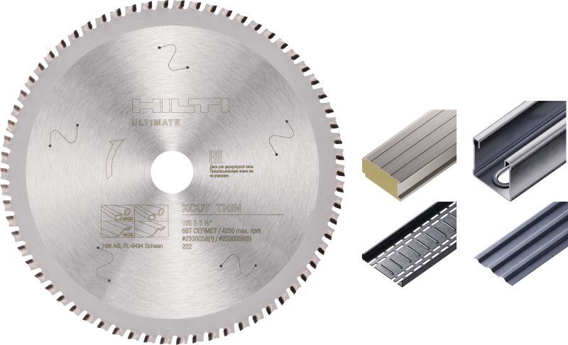 Tynd X-Cut-rundsavsklinge i rustfrit stål og stål Højtydende rundsavsklinge med hårdmetal-tænder for hurtigere skæring i rustfrit stål og metalplader af rustfrit stål og længere levetid