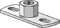 MGL 2-R Standplade, let, i rustfrit stål (A4) til fastgørelse af metriske gevindstænger med to ankerpunkter