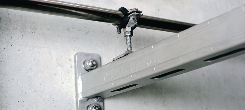 MP-SRNI Rørbøjle let (lydisoleret) Premium rørbøjle i rustfrit stål med lydisoleringsindlæg til lette opgaver Arbejdsopgaver 1