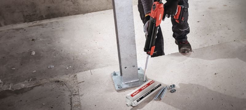 HIT CT 100 klæbemørtel Miljøvenlig klæbemørtel til højtydende fastgørelser i beton, sammensat for at tilgodese sundheds- og miljøkrav Arbejdsopgaver 1
