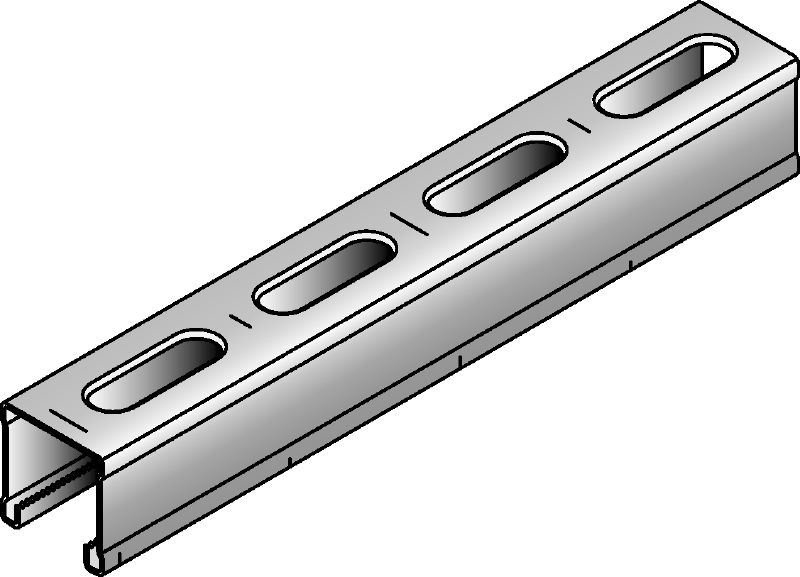 MM-C-30 montageskinne Elforzinket 30 mm høj MM-montageskinne til lette opgaver