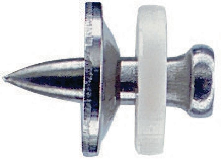 X-CR S12 Søm i rustfrit stål med skive Enkelt søm til brug sammen med boltepistoler på stål i korrosive miljøer