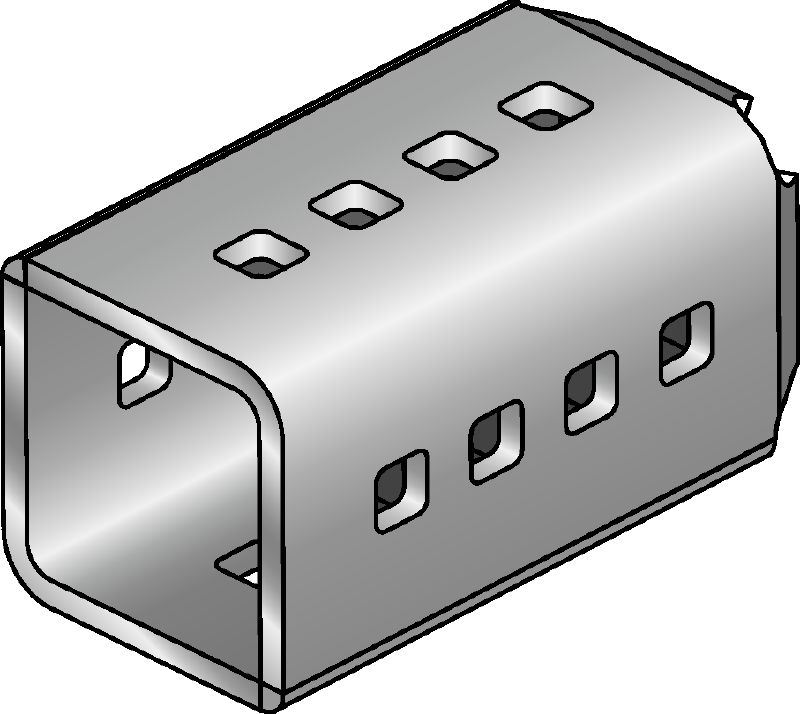 MIC-SC Forbinder Varmgalvaniseret forbinder (HDG) til brug sammen med MI-standplader, der giver mulighed for fri positionering af bjælken