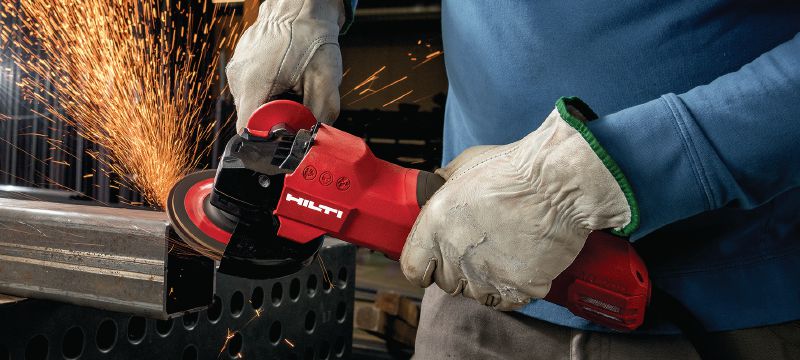 AG 125-20D Vinkelsliber 2000 W vinkelsliber med dødmandsknap til skæring og slibning i metal, beton og murværk med skiver op til 125 mm Arbejdsopgaver 1