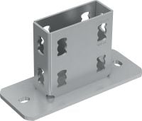 MQP-124 Elforzinket skinnefod til fastgørelse af MQ-skinner på beton
