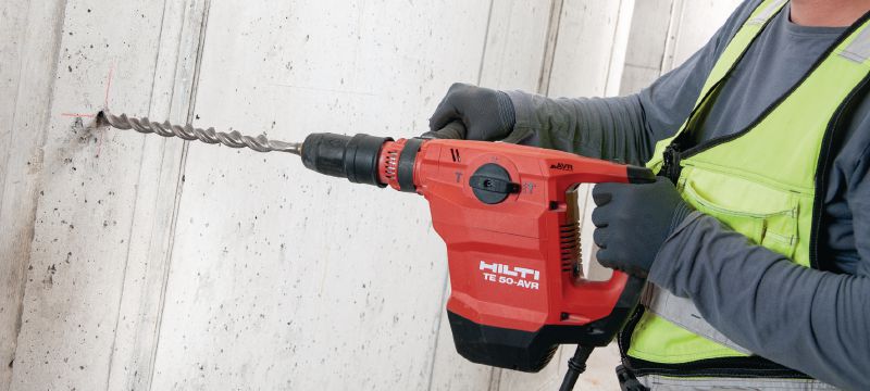 TE 50-AVR borehammer Vores med kompakte SDS Max (TE-Y) borehammer til let komfort og kontrol under boring eller mejsling i beton, sten og murværk Arbejdsopgaver 1