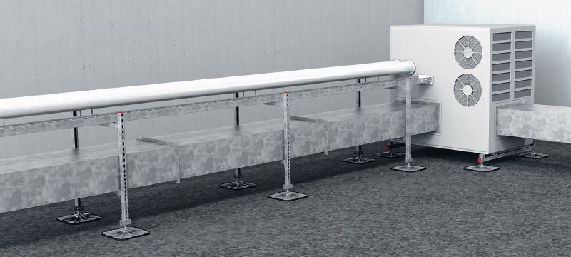 MV-LDP Robust lastfordelingsplade til montering af airconditionanlæg, gangstier, ventilationsrør, rørsystemer eller kabelbakker på flade tage Arbejdsopgaver 1
