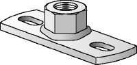 MGM 2-F Endeplade til fikspunkt Premium varmgalvaniseret (HDG) standplade med 2 huller til lette fikspunktopgaver (metrisk)