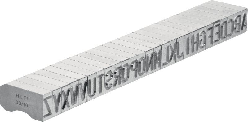 X-MC S 8/10 Stempler til mærkning af stål Brede bogstav- og taltegn med skarp spids til stempling af identifikationsmærker på metal