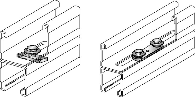 MQZ-F Skinneslips Varmgalvaniseret (HDG) skinneslips til dannelse af dobbeltskinner