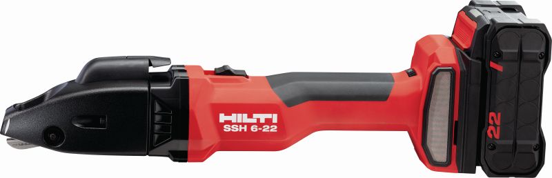 SSH 6-22 Batteridrevet metalsaks Batteridrevet dobbeltskæresaks til hurtig skæring i metalplader og profiler op til 2,5 mm│12 Gauge - med Hilti SSH CS-klinger inkluderet (Nuron-batteriplatform)