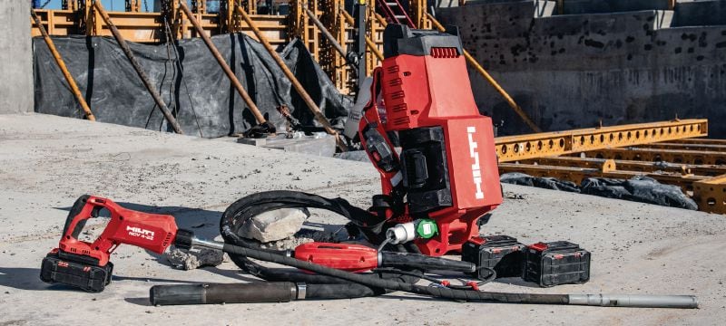 NCV 10-22 rygsæksbetonvibrator NCV 10-22 Batteridrevet Stavvibrator med rygsæk, med kulfri motor til komprimering af vægge, plader og fundamenter (Nuron-batteriplatform) Arbejdsopgaver 1