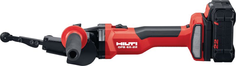 GFB 6X-22 batteridrevet båndfil Batteridrevet båndfil med variabel hastighed med opgraderet ydeevne og batteritid til slibning og efterbehandling af metaller (Nuron-batteriplatform)