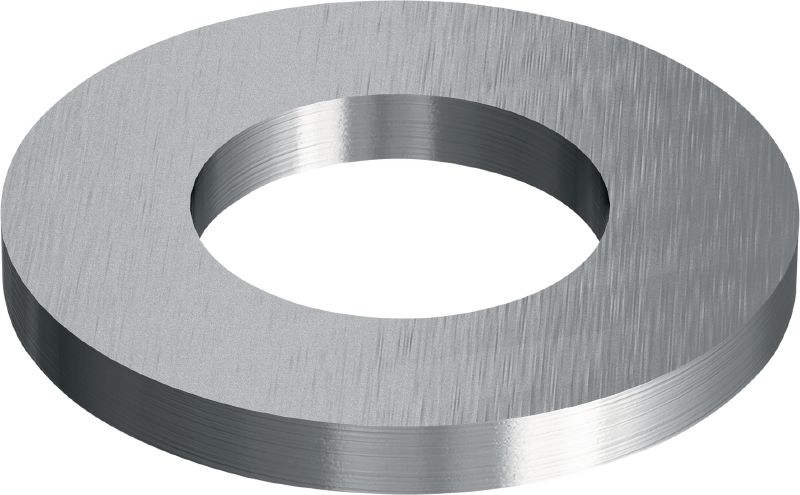 Flad skive i rustfrit stål (ISO 7089) Flad skive i rustfrit stål (A4) svarende til ISO 7089 til anvendelse i forskellige opgaver