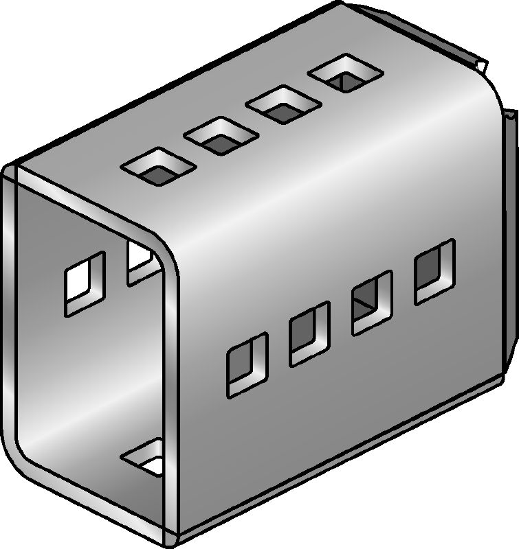 MIC-SC Forbinder Varmgalvaniseret forbinder (HDG) til brug sammen med MI-standplader, der giver mulighed for fri positionering af bjælken