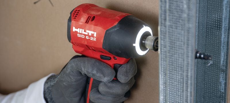 SID 6-22 Batteridrevet slagskruemaskine Batteridrevet slagskruetrækker med kulfri motor, høj hastighed og præcis håndtering, så du kan spare tid på dine fastgørelser (Nuron-batteriplatformen) Arbejdsopgaver 1