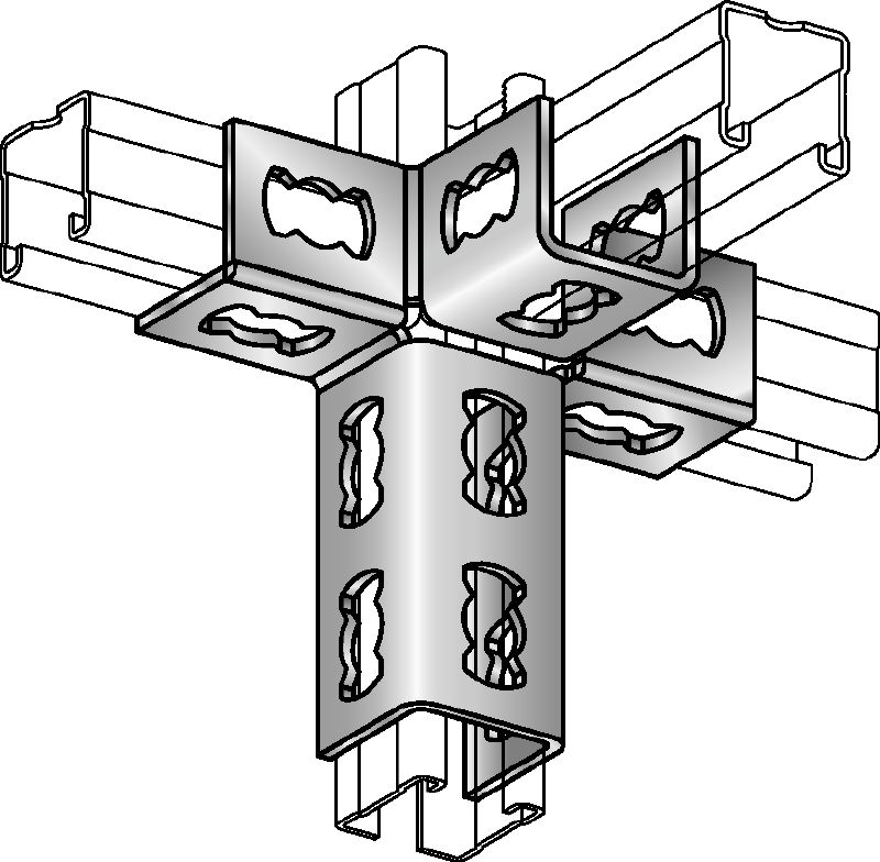 MQV-4/3 D Vinkelforbinder Elforzinket montagebolt til tredimensionelle konstruktioner