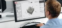 PROFIS Engineering Suite-software til strukturdesign Cloud-baseret teknisk PROFIS-software til design af beton-til-stål- og beton-til-beton-forbindelser iht. en lang række kodekser og godkendelser Arbejdsopgaver 1