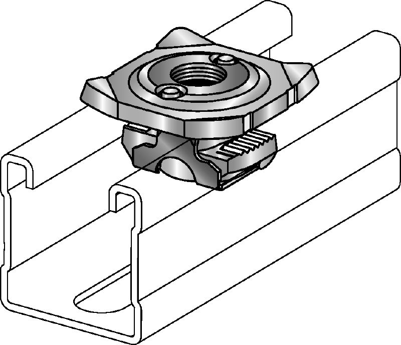 MQA-R pendulmøtrik til rørbøjle Rørklemmemøtrik i rustfrit stål til at forbinde gevindkomponenter med MQ-stiverskinner